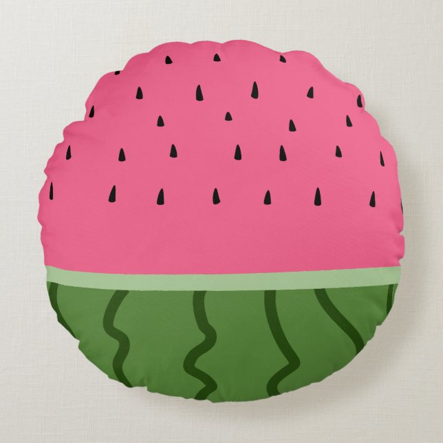 Fruit Watermelon Rundes Kissen (Vorderseite)