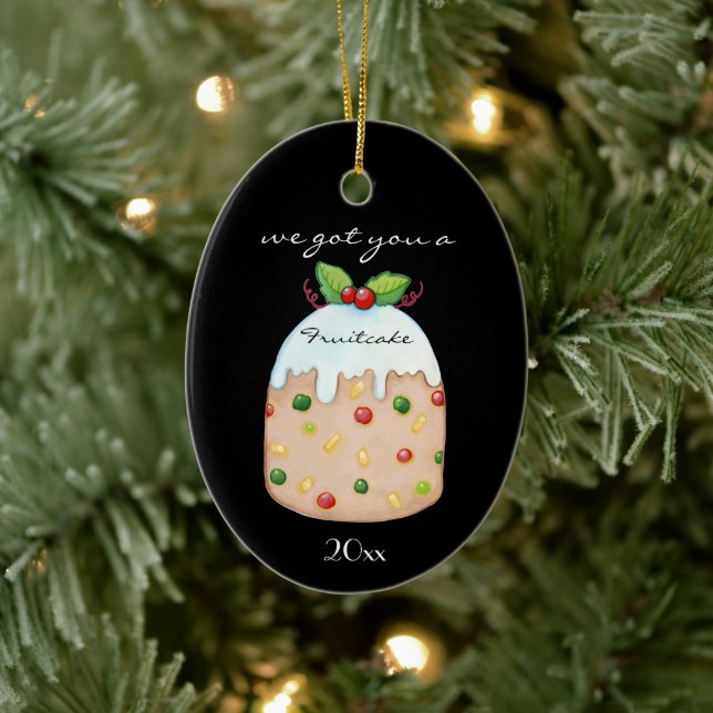 Fruitcake Funny Name Keramik Ornament (Baum)