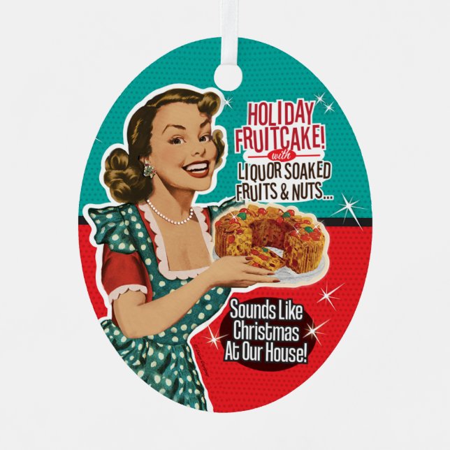 Fruitcake Lady Ornament Aus Metall (Vorderseite)