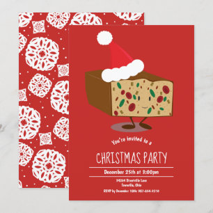 Fruitcake Weihnachtsmannmütze Party Weihnachts Ein Einladung