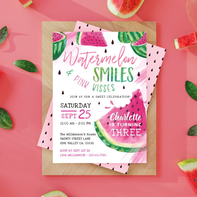 Fruité douce Watermelon Invitation fête d'annivers (Créateur téléchargé)