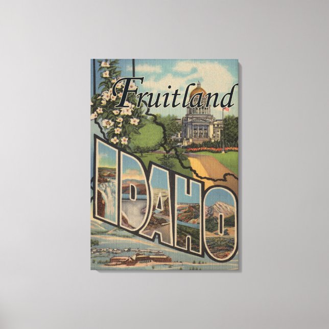 Fruitland, Idaho - Große Briefmarkenszenen Leinwanddruck (Vorderseite)