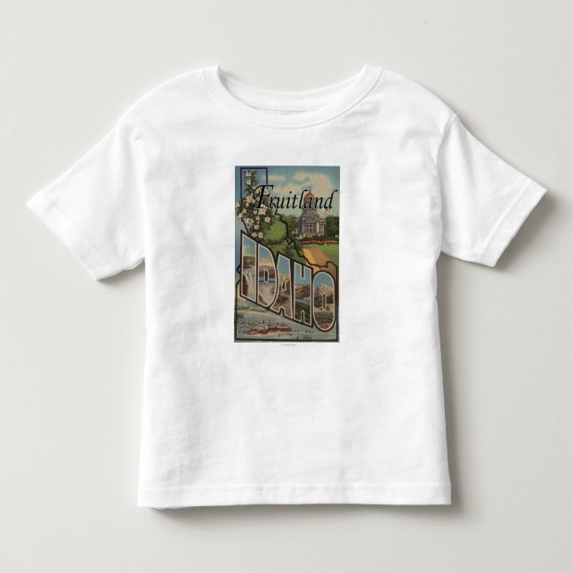 Fruitland, Idaho - große Buchstabe-Szenen Kleinkind T-shirt (Vorderseite)