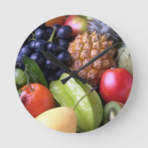 fruits-82524 fruits sweet fruit exotic pineapple P Runde Wanduhr