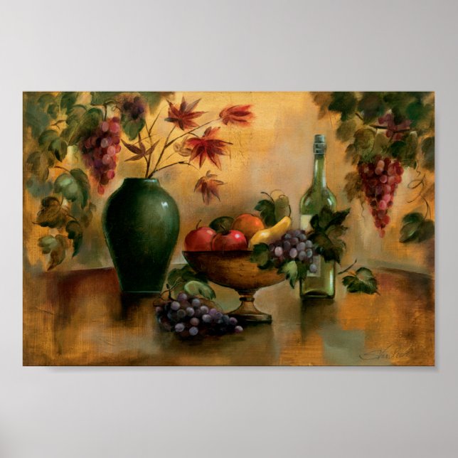 Fruits and Wine with Autumn Hues Poster (Vorne)