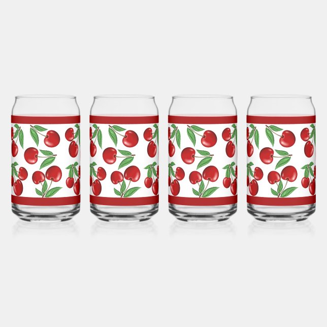 Fruits de cerises rouges partout sur Motif (Recto)