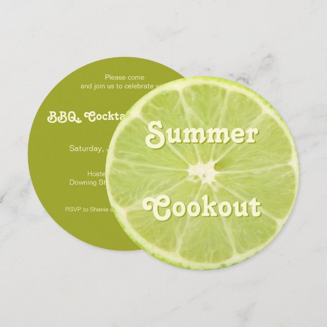 Fruits de citron frais tranche été Invitation de c (Devant / Derrière)
