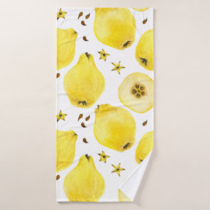 Fruits de coing jaune frais, aquarelle sans passe