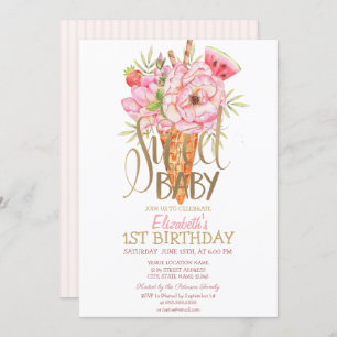 Fruits de crème glacée cool triés Invitation d'ann