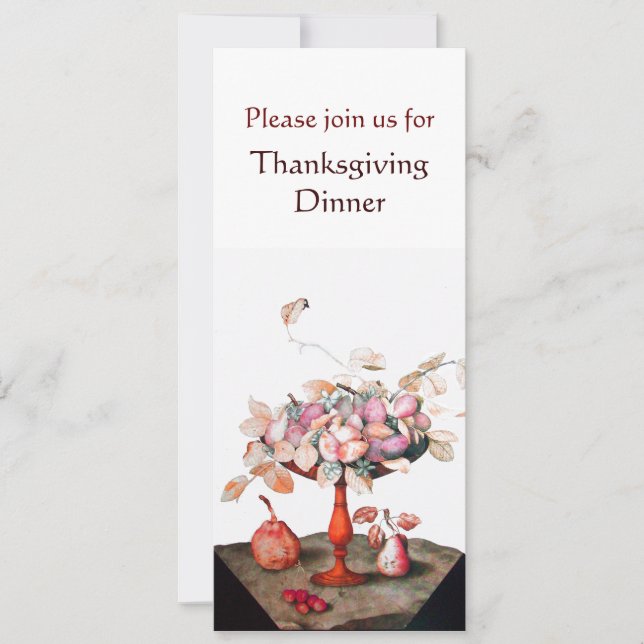 FRUITS DER SAISON 5 Erntedank Abendessen Party wei Einladung (Vorderseite)