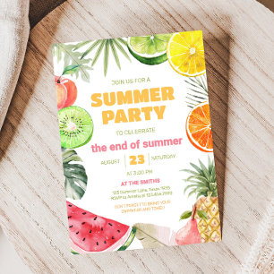 Fruits d'été Fin de la fête d'été Invitation