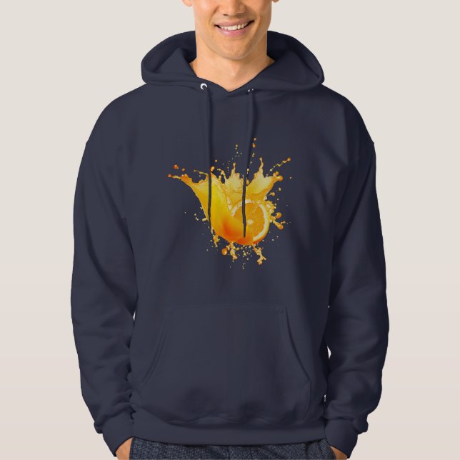 fruits en bleu marine et orange sweat - shirt à ca (Devant)