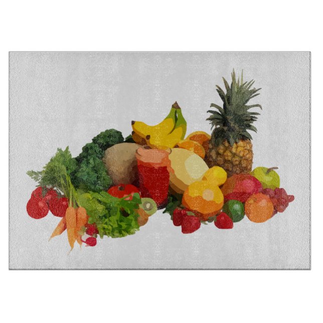 Fruits et Légumes Planche à découper en verre (Devant)