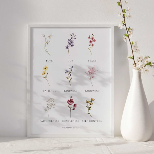 Fruits floraux de l'Esprit Galates 5 Poster (Créateur téléchargé)