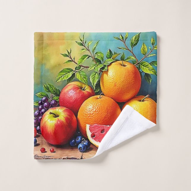Fruits frais dans un parfait mélange de design (Gant de toilette)