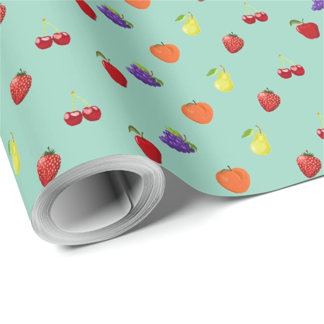 Fruits Geschenkpapier (Rolleneckpunkt)