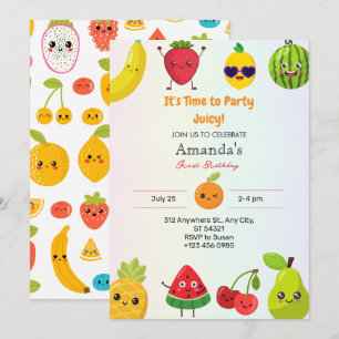 Fruits mignons Invitation du premier anniversaire