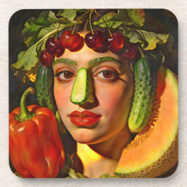 Fruits of Expression – A Surreal Portrait Getränkeuntersetzer