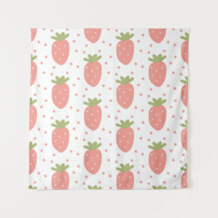 Fruits strawberries background wandteppich