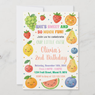 Fruits tropicaux Invitation d'anniversaire