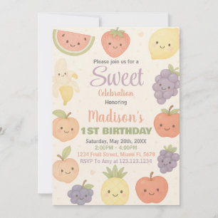 Fruits tropicaux Invitation d'anniversaire