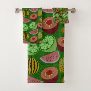 Fruits tropicaux motifs et vert arrière - plan