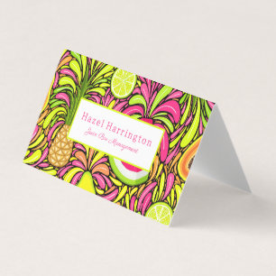 Fruits tropicaux pliés Cartes de visite personnali