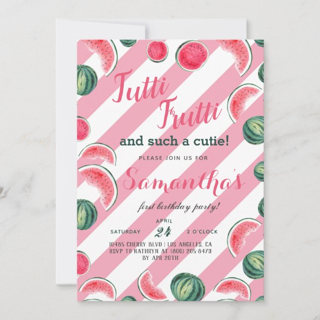 Fruits Tutti Frutti Invitation Anniversaire (Devant)