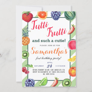 Fruits Tutti Frutti Invitation Anniversaire