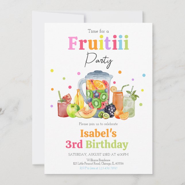 Fruitti Birthday Einladung (Vorderseite)