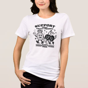 Fruity Friends lgbtqia Pride T-Shirt, Gay Rights, Tri-Blend Shirt