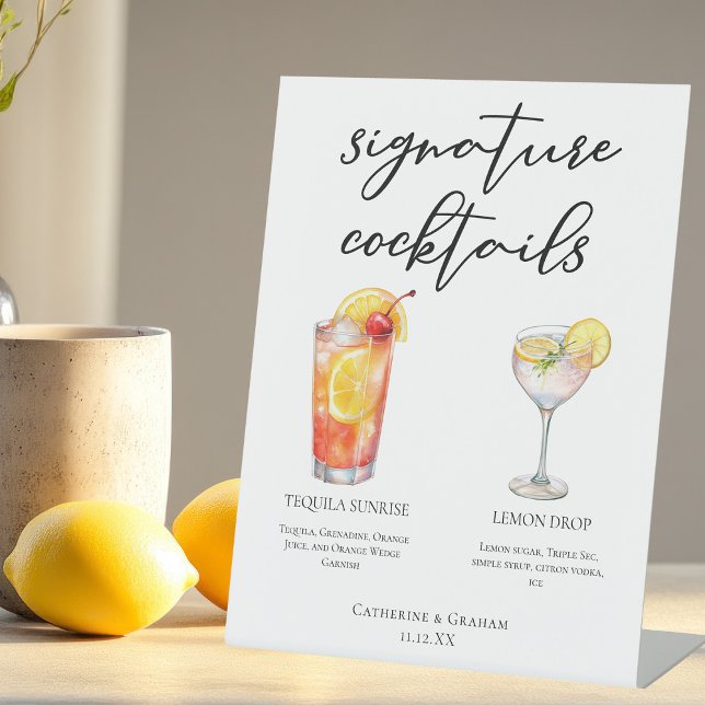 Fruity Garden Wedding Signature Cocktails Menü Sockelschild (Von Creator hochgeladen)