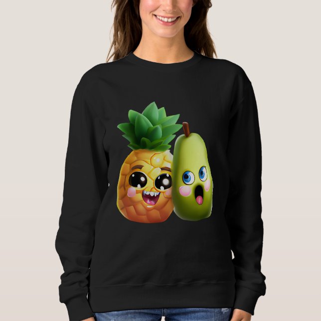 Fruity Love  Pear and Pineapple in Love Sweatshirt (Vorderseite)