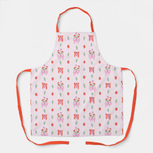 Fruity Strawberry Bow Pattern Schürze