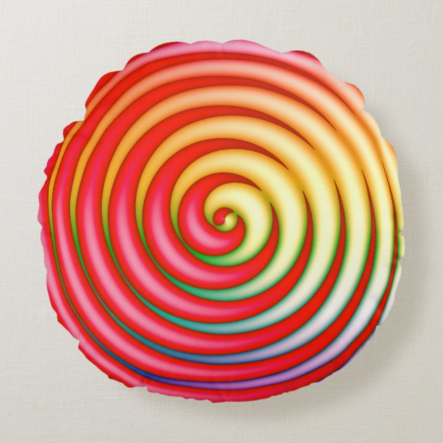 Fruity Twirl Round Throw Kissen (Vorderseite)