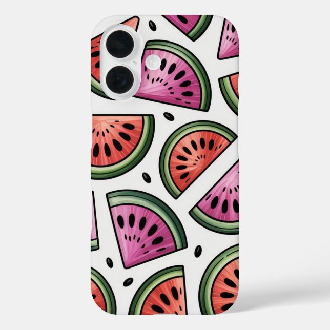 Fruity Vibes Watermelon iPhone 16 Hülle (Rückseite)