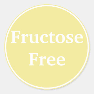 Fruktosefrei. Keine Fructose. Gesundheit Nahrung.  Runder Aufkleber