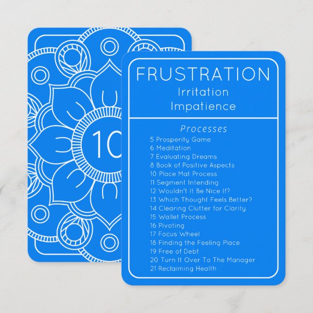 Frustration Blue Law of Attraction Processes Card Einladung (Vorne/Hinten)