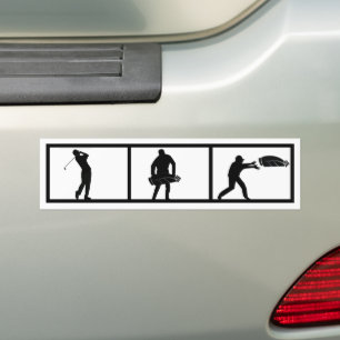 Frustrierter Golfer wirft seine Tasche Autoaufkleber