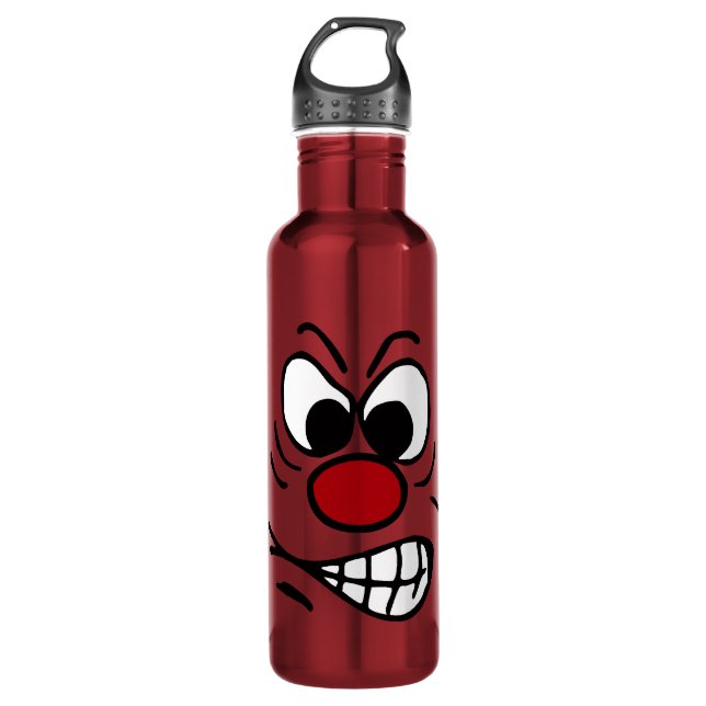 Frustriertes Gesicht Grumpey Trinkflasche (Vorderseite)
