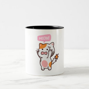 frustriertes niedliches Katzendesign   jetzt kaufe Zweifarbige Tasse