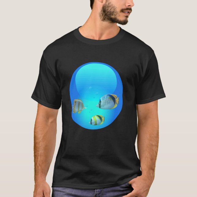 Frutiger Aero Ästhetik Tech Orb Fische T-Shirt (Vorderseite)