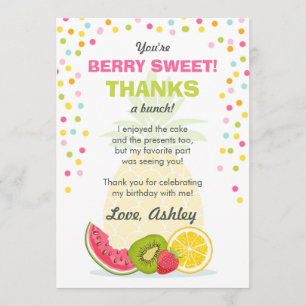 Frutti Frutti fête Frutti Carte de remerciements d