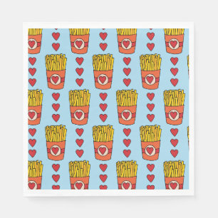 Fry Day Ich bin in Liebe   Punny Cartoon French Fr Serviette