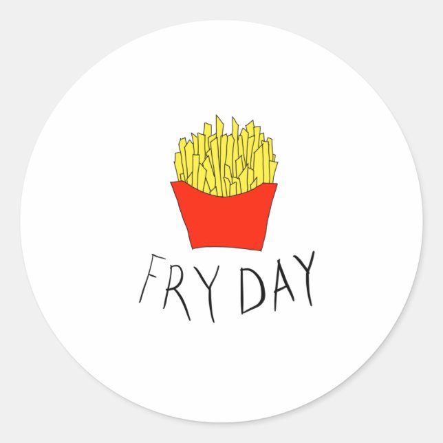 Fry day runder aufkleber (Vorderseite)