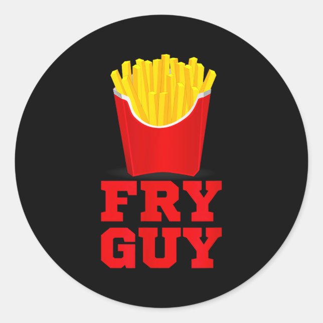 Fry Guy Fast Food Lover Fries Funny Novelty  Runder Aufkleber (Vorderseite)