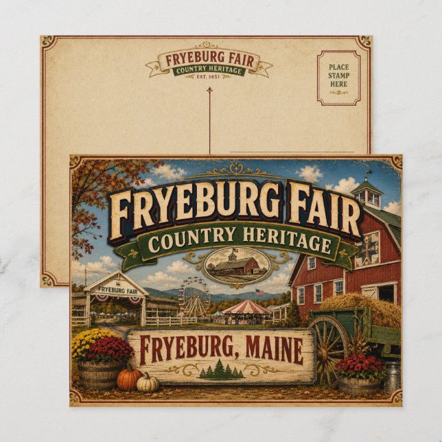 Fryeburg Fair Vintage Poster Postkarte (Vorne/Hinten)