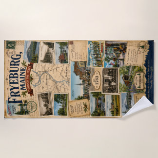 Fryeburg Maine durch die Jahre alte Postkarte Strandtuch