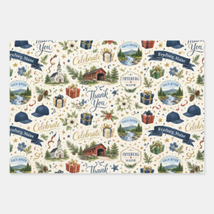 Fryeburg Maine Festliche Anlass-Geschenkpapier Geschenkpapier Set