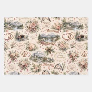Fryeburg Maine Jubiläums-Geschenkverpackungspapier Geschenkpapier Set